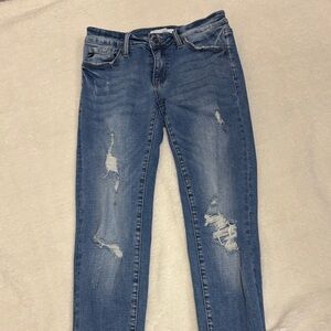 Classic Blue Distressed Women Jeans